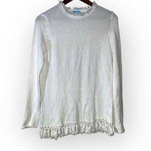 J. McLaughlin fringe detail sweater SIZE MEDIUM